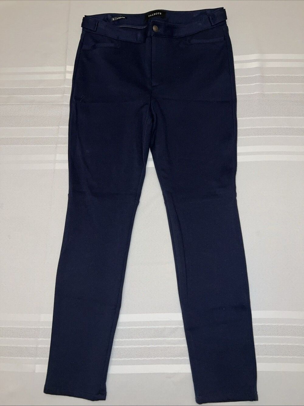 Talbots Womens Lexington Pants Size 6P Navy Blue High Rise Straight Leg Stretch